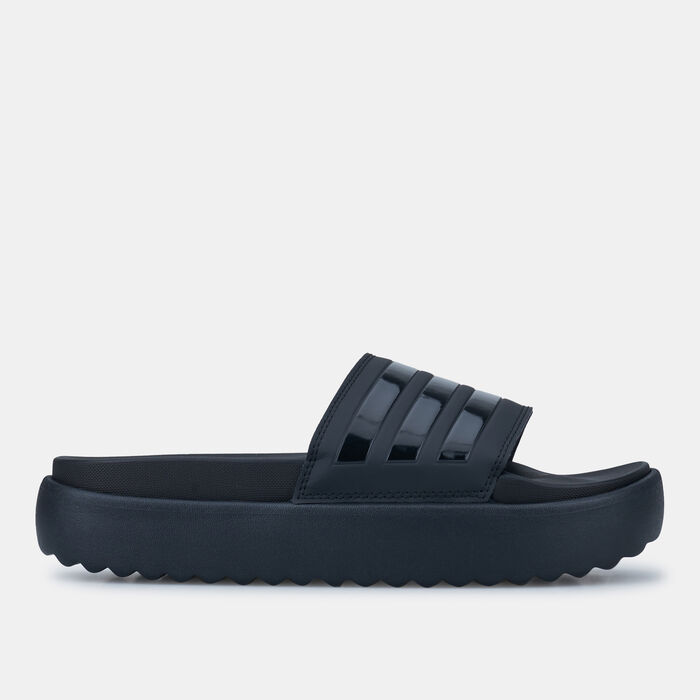 adidas Women's Adilette Platform Slides Black adidas Women's Adilette Platform Slides Black image number 1