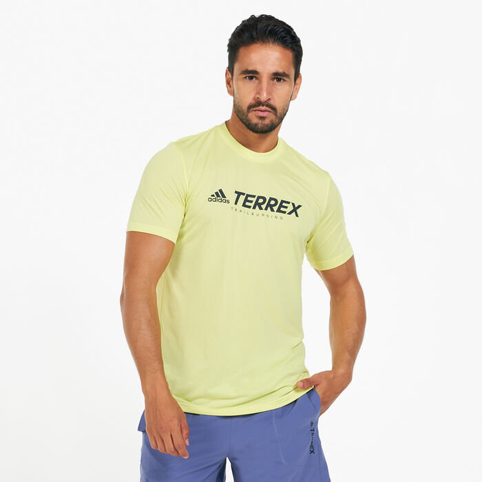 adidas Men's Terrex Primeblue Trail Functional Logo T-Shirt yellow adidas Men's Terrex Primeblue Trail Functional Logo T-Shirt yellow image number 0