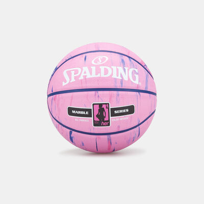 Spalding NBA Marble Series 4Her Basketball (Size 6) Pink