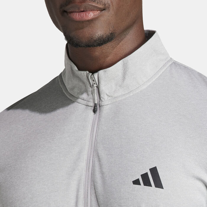 adidas Men's Train Essentials Training 1/4-Zip Top Grey adidas Men's Train Essentials Training 1/4-Zip Top Grey image number 4