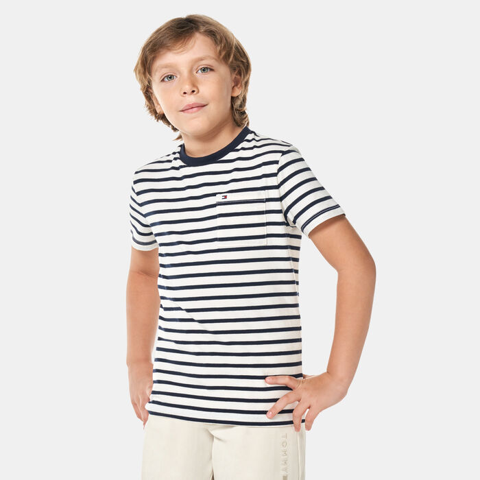 Tommy Hilfiger Kids' Breton Stripe Pocket T-Shirt (Older Kids) Blue Tommy Hilfiger Kids' Breton Stripe Pocket T-Shirt (Older Kids) Blue image number 0