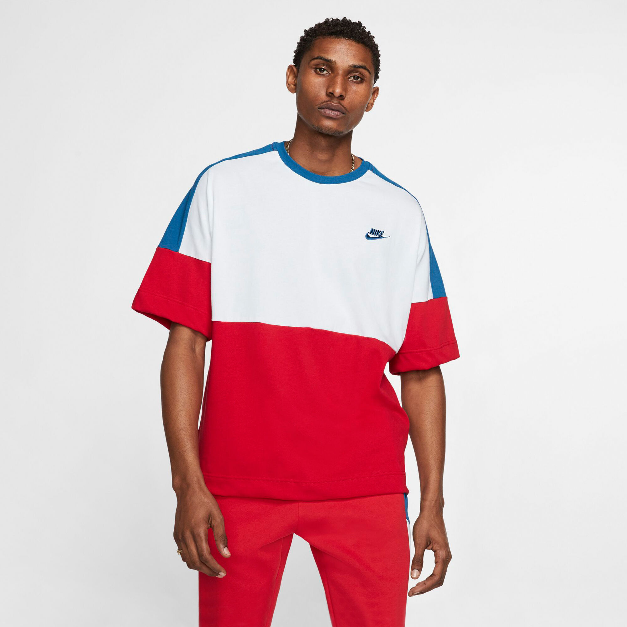 Men s Sportswear Colour Block T Shirt Red Nike in Qatar SSS