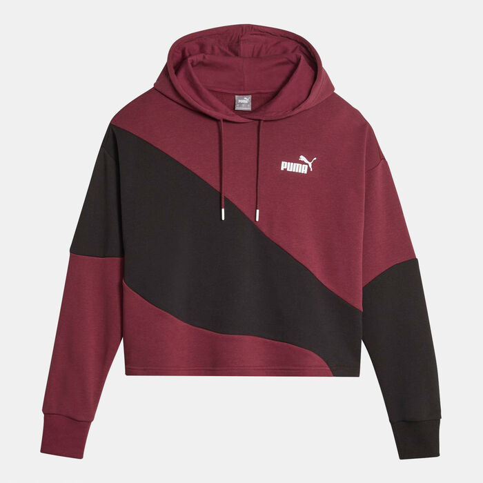 PUMA Women's POWER Cat Pullover Hoodie Maroon PUMA Women's POWER Cat Pullover Hoodie Maroon image number 0