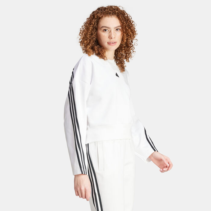 adidas Women's Future Icons 3-Stripes Sweatshirt White adidas Women's Future Icons 3-Stripes Sweatshirt White image number 2