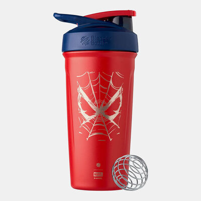 Blender Bottle Strada Stainless Steel Spider-Man Web Shaker Bottle (24 Oz) Blue