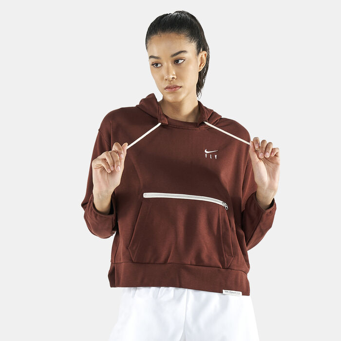 Nike Women's Dri-FIT Swoosh Hoodie Brown image number 0