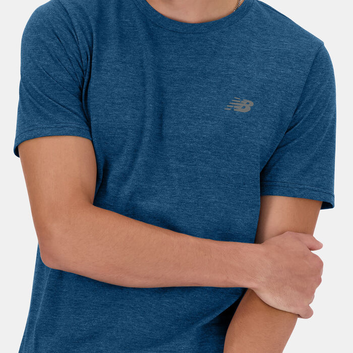 New Balance Men's Sport Essentials Heathertech Running T-Shirt Green image number 3