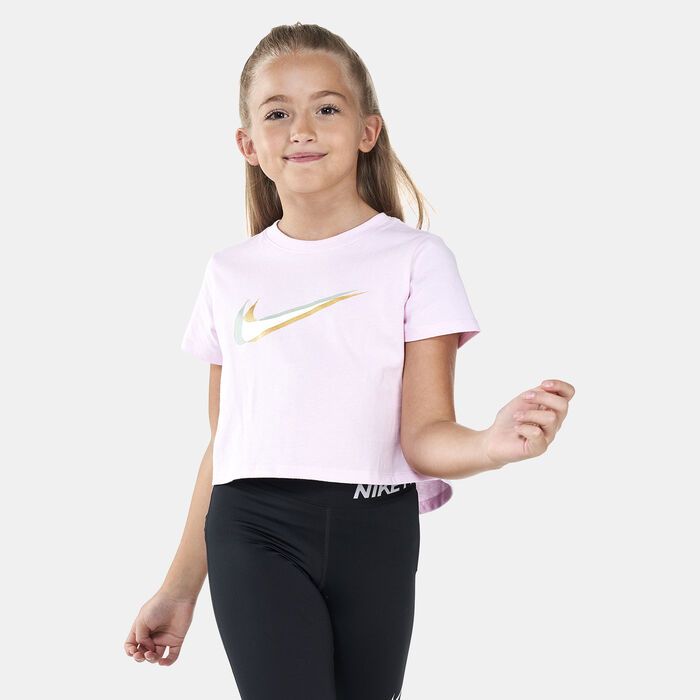 Nike Kids' Sportswear Cropped T-Shirt (Older Kids) Pink Nike Kids' Sportswear Cropped T-Shirt (Older Kids) Pink image number 0