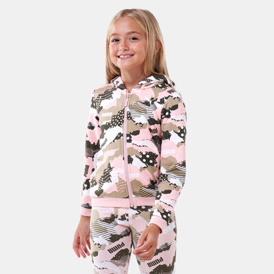 PUMA Kids' Alpha AOP Full-Zip Hoodie Green