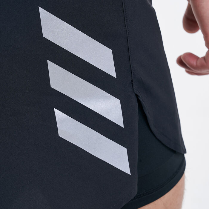 adidas Men's Fast 2-in-1 Primeblue Shorts Black image number 3