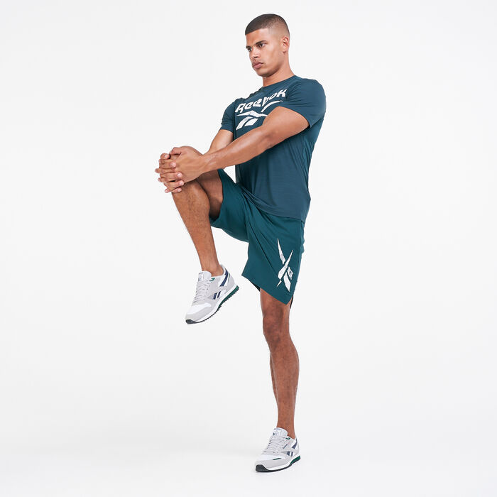 Reebok Men's Workout Ready Graphic Shorts Green Reebok Men's Workout Ready Graphic Shorts Green image number 2