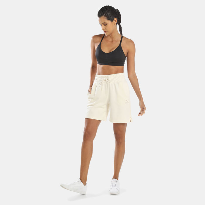 PUMA Women's Classics High-Waist Shorts Beige PUMA Women's Classics High-Waist Shorts Beige image number 2