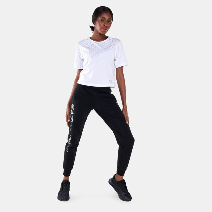 EA7 Emporio Armani Women's Train Logo Series Crop T-Shirt White EA7 Emporio Armani Women's Train Logo Series Crop T-Shirt White image number 2