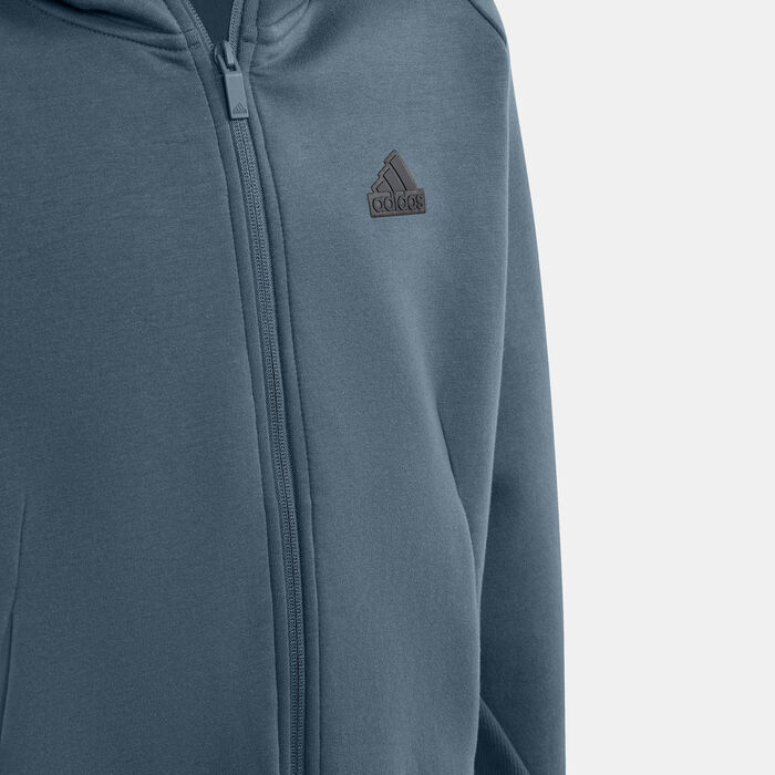 adidas Kids' Z.N.E. Full-Zip Hoodie Grey adidas Kids' Z.N.E. Full-Zip Hoodie Grey image number 2