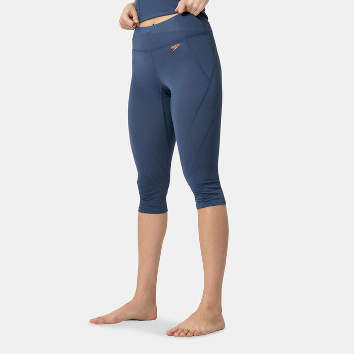 Speedo Women's Panel 3/4 Swimming Pants Blue Speedo Women's Panel 3/4 Swimming Pants Blue image number 0