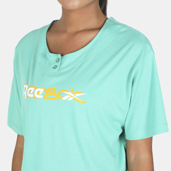 Reebok Women's Meet You There Cropped T-Shirt Green Reebok Women's Meet You There Cropped T-Shirt Green image number 3