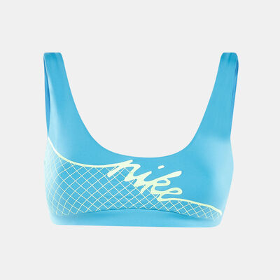Nike Swim Women's Grid Bikini Top Blue Nike Swim Women's Grid Bikini Top Blue