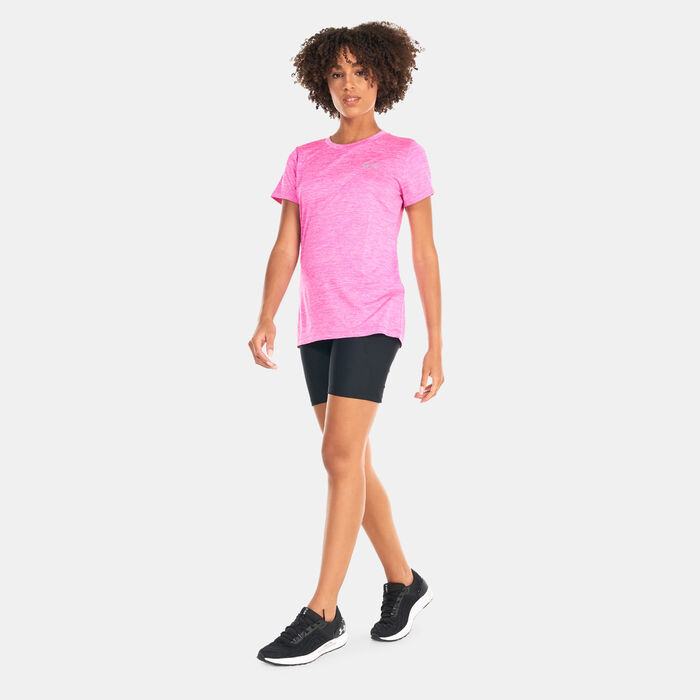 Under Armour Women's UA Tech™ Twist Training T-Shirt Pink image number 2