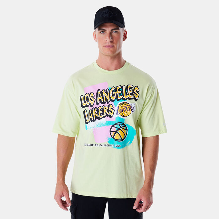 New Era Men's NBA Los Angeles Lakers Retro Graphic T-Shirt Green image number 0