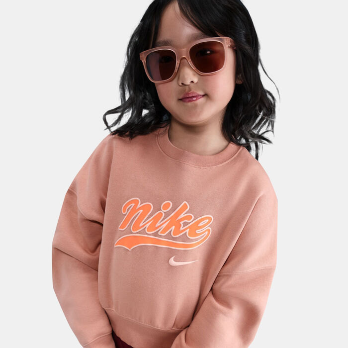 Nike Kids' Sportswear Trend Fleece Cropped Hoodie Pink image number 3