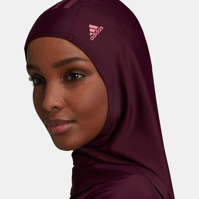 adidas Women's 3-Stripes Swimming Hijab Red image number 6
