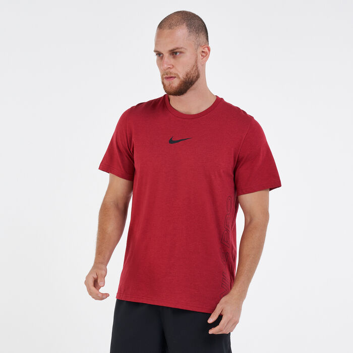 Nike Men's Pro Dri-FIT Burnout T-Shirt Red Nike Men's Pro Dri-FIT Burnout T-Shirt Red image number 0
