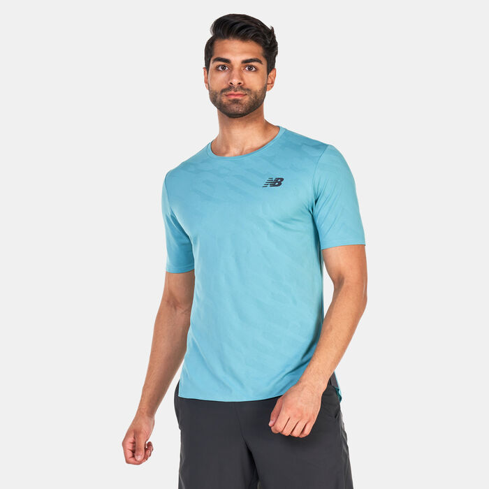 New Balance Men's Speed Jacquard T-Shirt Green New Balance Men's Speed Jacquard T-Shirt Green image number 0