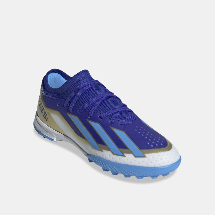 adidas Kids' X Crazyfast Messi League Turf Ground Football Shoes Blue adidas Kids' X Crazyfast Messi League Turf Ground Football Shoes Blue image number 1