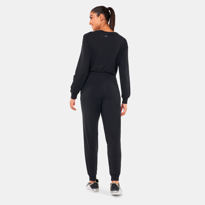 Nike Women's Yoga Dri-FIT Jumpsuit Black Nike Women's Yoga Dri-FIT Jumpsuit Black image number 1