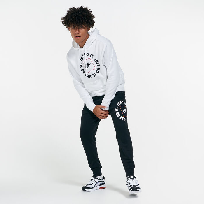 Nike Men's Sportswear Just Do It Pullover Hoodie White Nike Men's Sportswear Just Do It Pullover Hoodie White image number 2