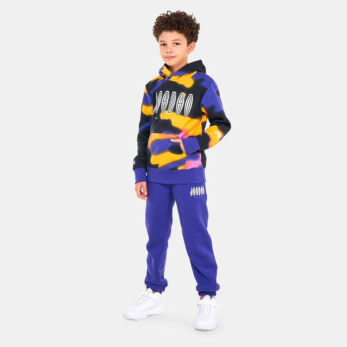 Jordan Kids' MJ MVP Allover Print Fleece Hoodie Purple image number 2