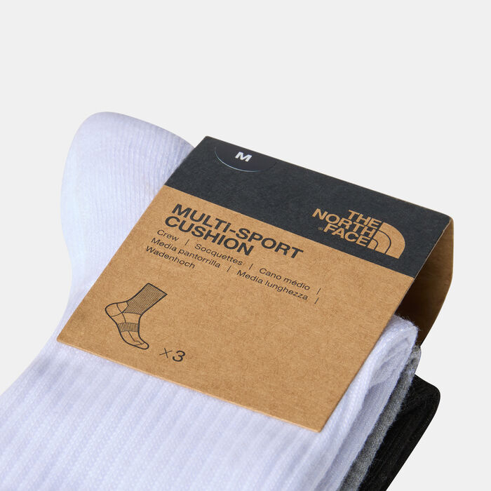 The North Face Multi Sport Cush Crew Socks (3 Pairs) Grey The North Face Multi Sport Cush Crew Socks (3 Pairs) Grey image number 2