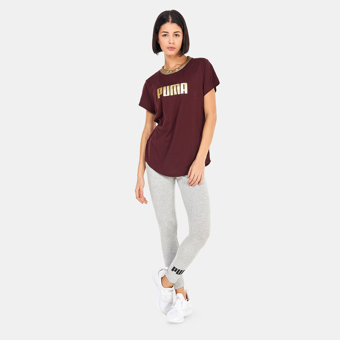 PUMA Women's Deco Glam Training T-Shirt Red PUMA Women's Deco Glam Training T-Shirt Red image number 2