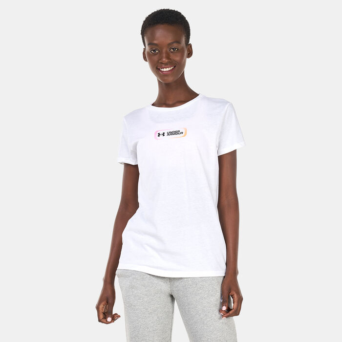 Under Armour Women's UA Gradient Pill T-Shirt White Under Armour Women's UA Gradient Pill T-Shirt White image number 0