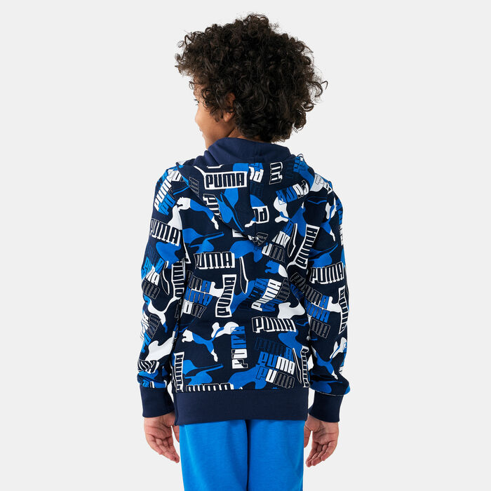 PUMA Kids' Alpha Allover Print Hoodie Pink image number 1