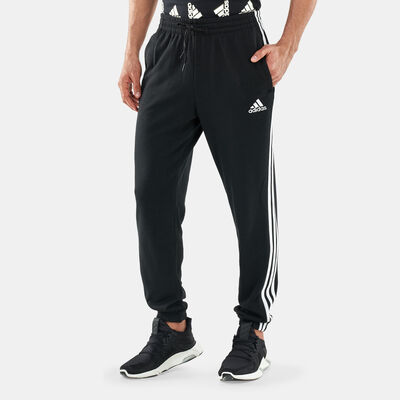 adidas Men's Essentials French Terry Tapered 3-Stripes Pants Black