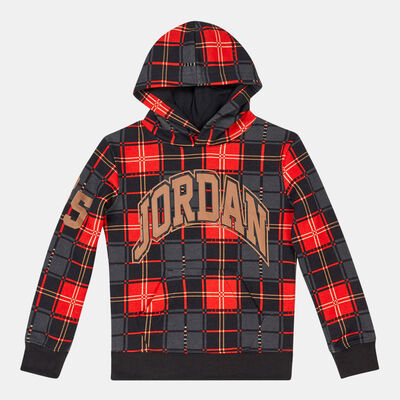 Jordan Kids' Essentials Plaid Pullover Hoodie Black Jordan Kids' Essentials Plaid Pullover Hoodie Black