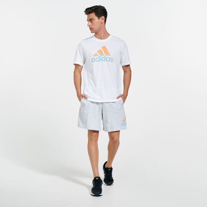 adidas Men's Essentials Tie-Dyed Inspirational Shorts Grey image number 2