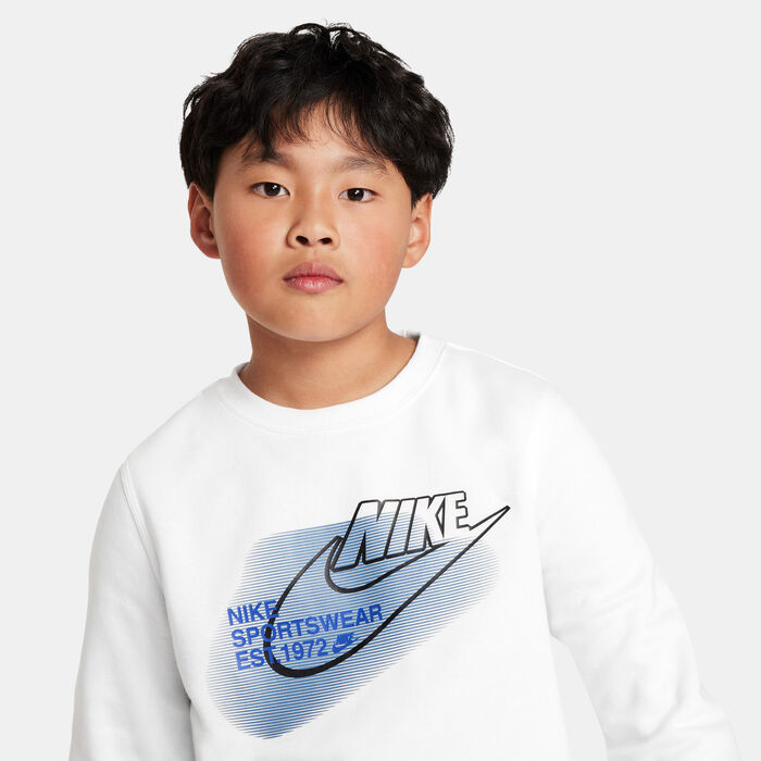 Nike Kids' Sportswear Standard Issue Sweatshirt White Nike Kids' Sportswear Standard Issue Sweatshirt White image number 5