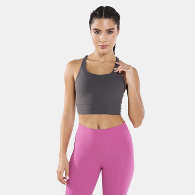 Nike Women's Yoga Luxe Infinalon Crop Top Grey
