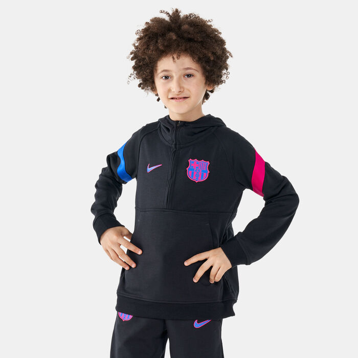 Nike Kids' Dri-FIT F.C. Barcelona Half-Zip Hoodie (Older Kids) Black Nike Kids' Dri-FIT F.C. Barcelona Half-Zip Hoodie (Older Kids) Black image number 0