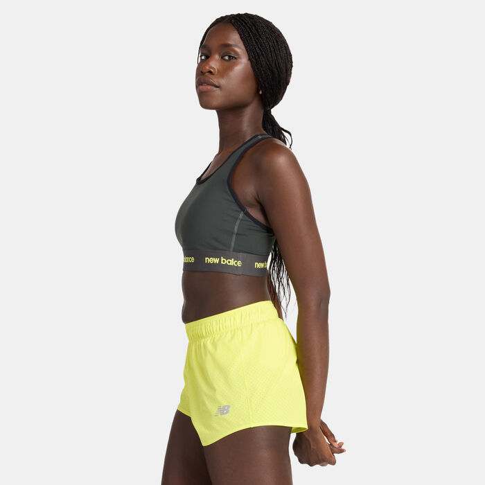 New Balance Women's Sleek Medium-Support Training Sports Bra Black image number 2