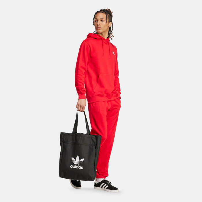adidas Originals Men's Trefoil Essentials Hoodie Red adidas Originals Men's Trefoil Essentials Hoodie Red image number 2
