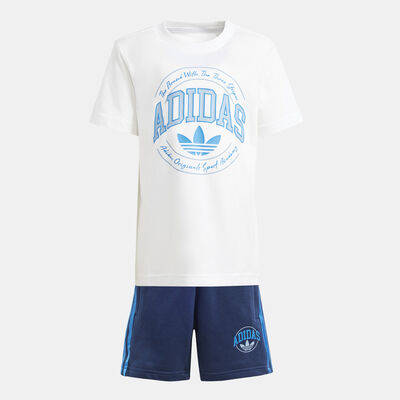 adidas Originals Kids' VRCT T-Shirt and Short Set White