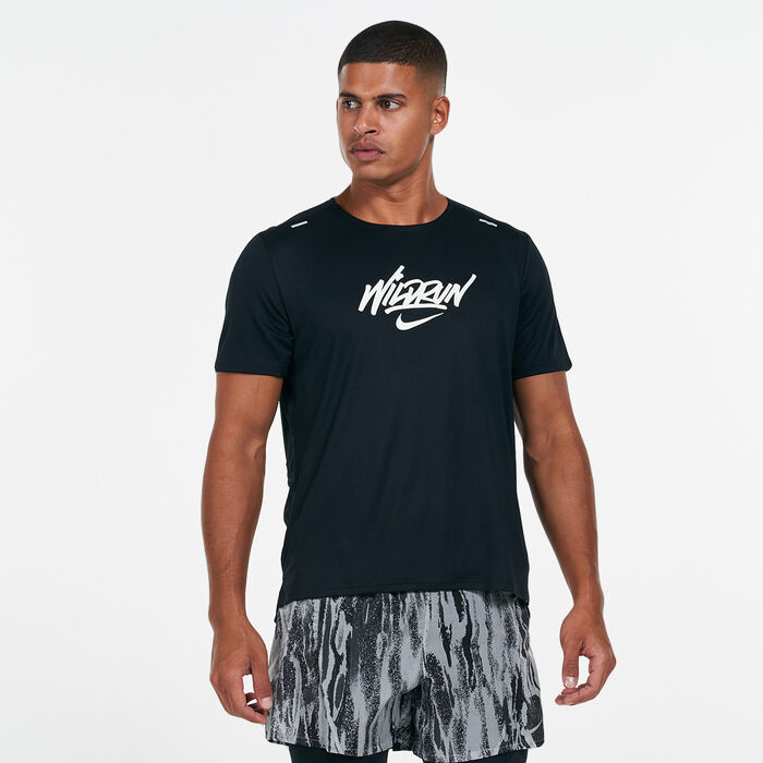 Nike Men's Rise 365 T-Shirt Black Nike Men's Rise 365 T-Shirt Black image number 0