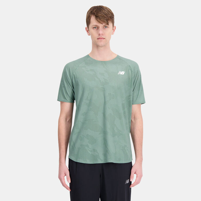 New Balance Men's Q Speed Jacquard T-Shirt Green New Balance Men's Q Speed Jacquard T-Shirt Green image number 0
