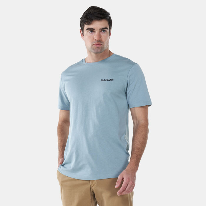 Timberland Men's Small Logo Print Logo T-Shirt Blue Timberland Men's Small Logo Print Logo T-Shirt Blue image number 0