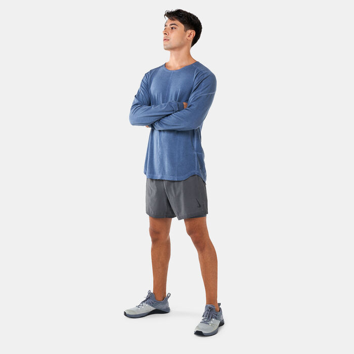 Nike Men's Yoga Long-Sleeve T-Shirt Blue Nike Men's Yoga Long-Sleeve T-Shirt Blue image number 2
