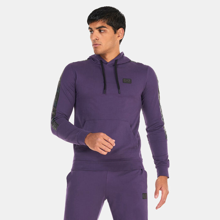 EA7 Emporio Armani Men's Train Logo Series Tape Hoodie Purple EA7 Emporio Armani Men's Train Logo Series Tape Hoodie Purple image number 0