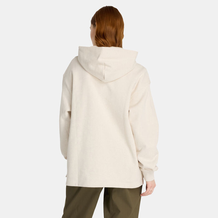 New Balance Women's Embossed Graphic Fleece Hoodie Brown New Balance Women's Embossed Graphic Fleece Hoodie Brown image number 1